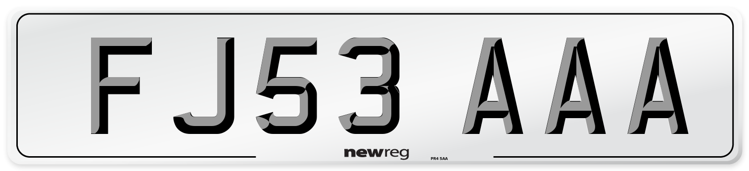 FJ53 AAA Number Plate from New Reg